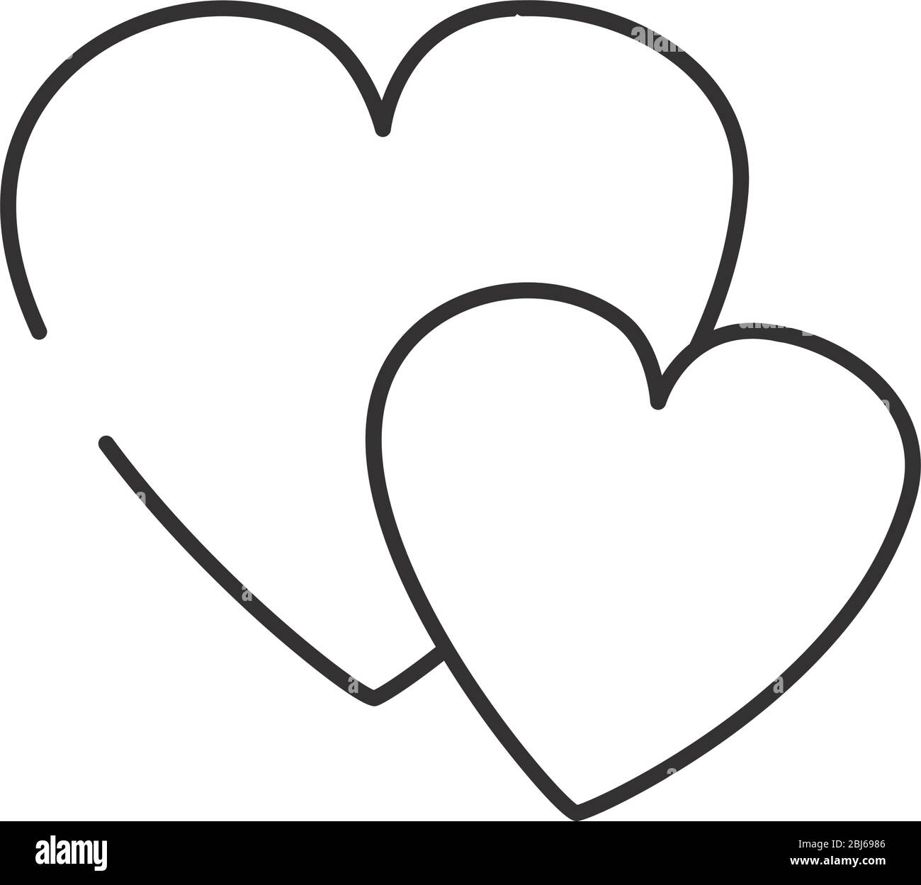 hearts icon over white background, line style, vector illustration ...