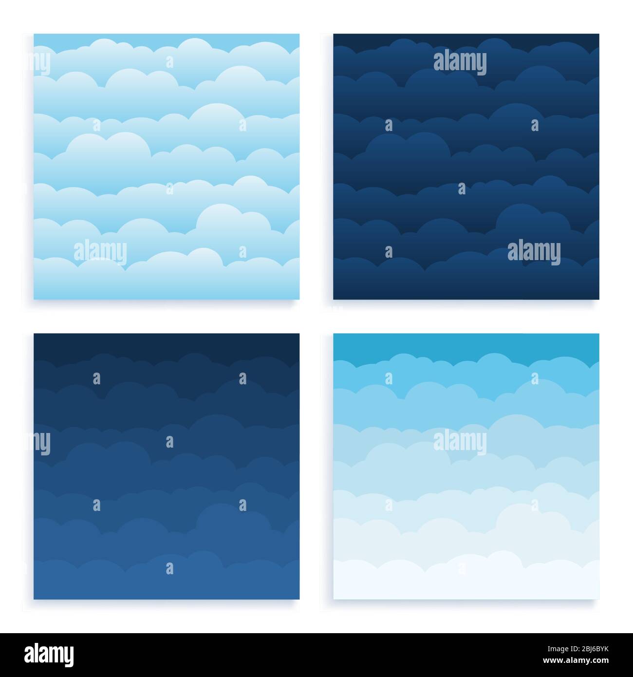 Set Cloud sky cartoon background. Blue sky with white clouds flat poster or  flyer, cloudscape panorama pattern vector. Seamless colored abstract fluff  Stock Vector Image & Art - Alamy