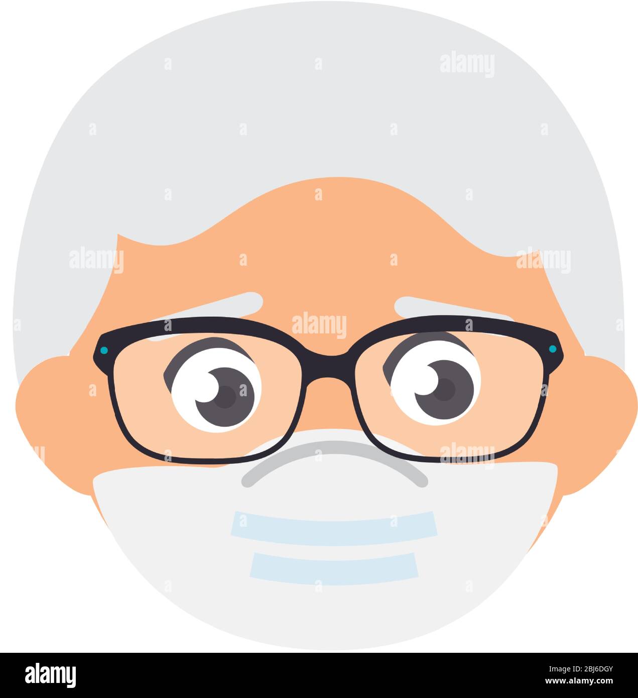 face of old man using face mask isolated icon Stock Vector Image & Art ...