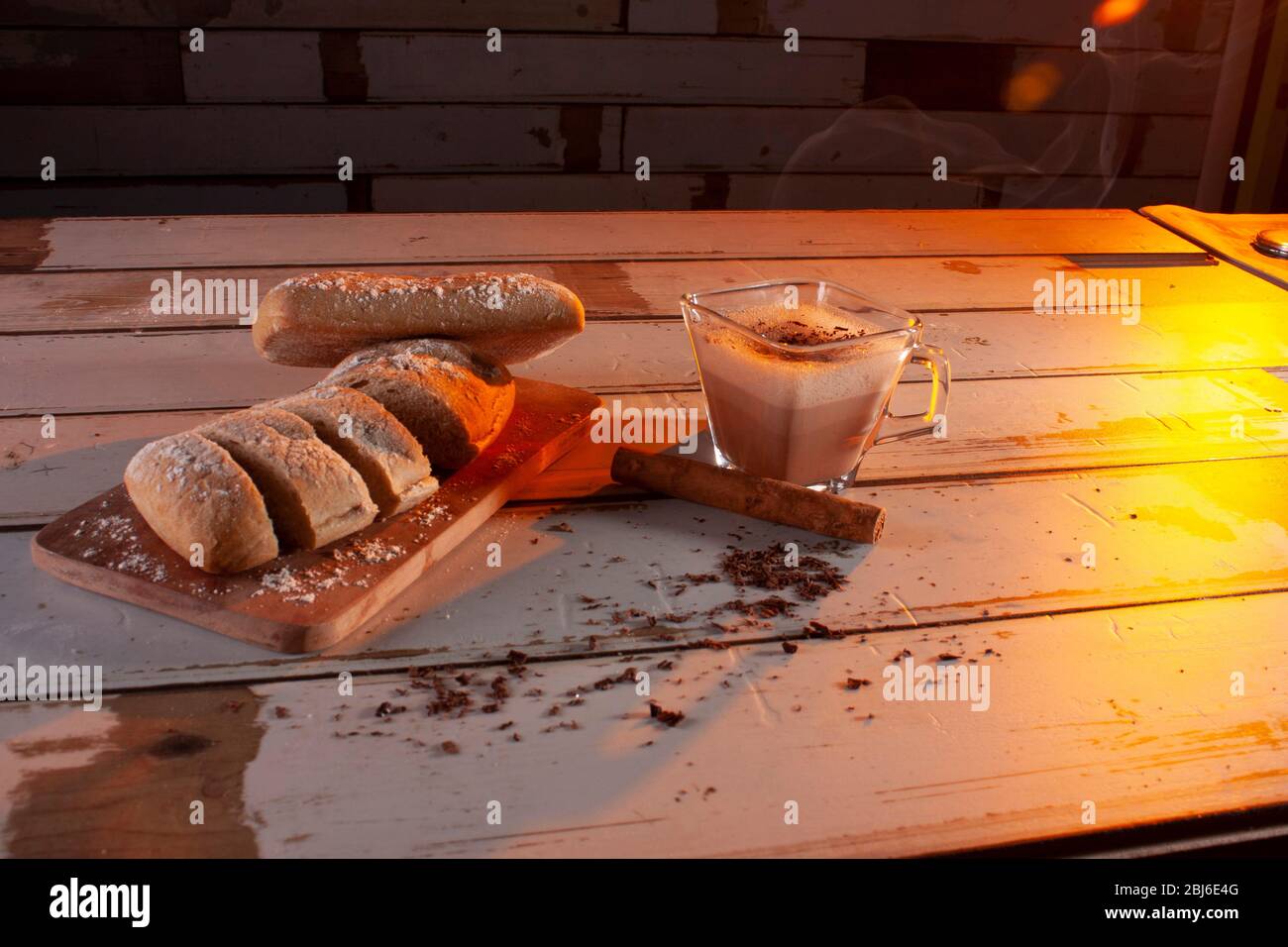 Chocolate in Mexico is one of the most exquisite pleasures, nothing richer than hot chocolate in the morning, cinnamon will give you a special touch i Stock Photo