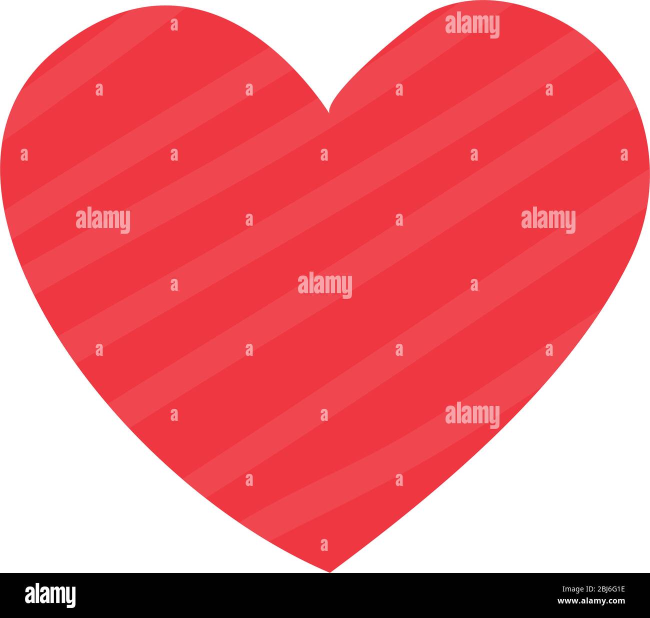 Striped heart flat style icon design of love passion and romantic theme ...