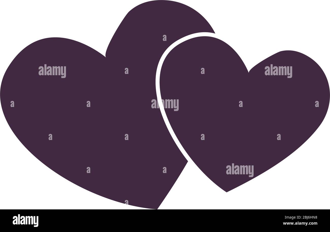 Hearts line style icon design of love passion and romantic theme Vector ...