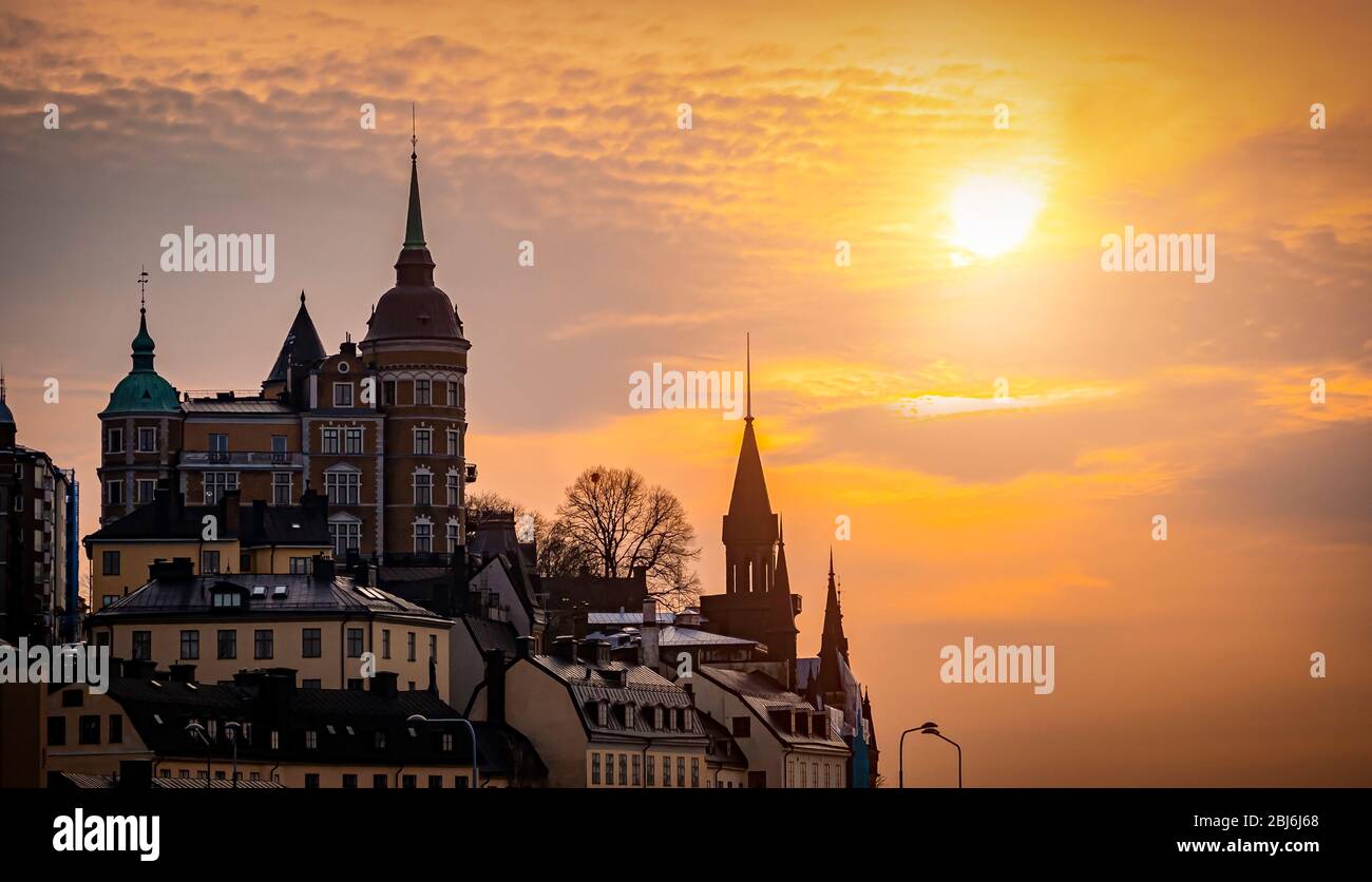 Stockholm sunset skyline hi-res stock photography and images - Alamy