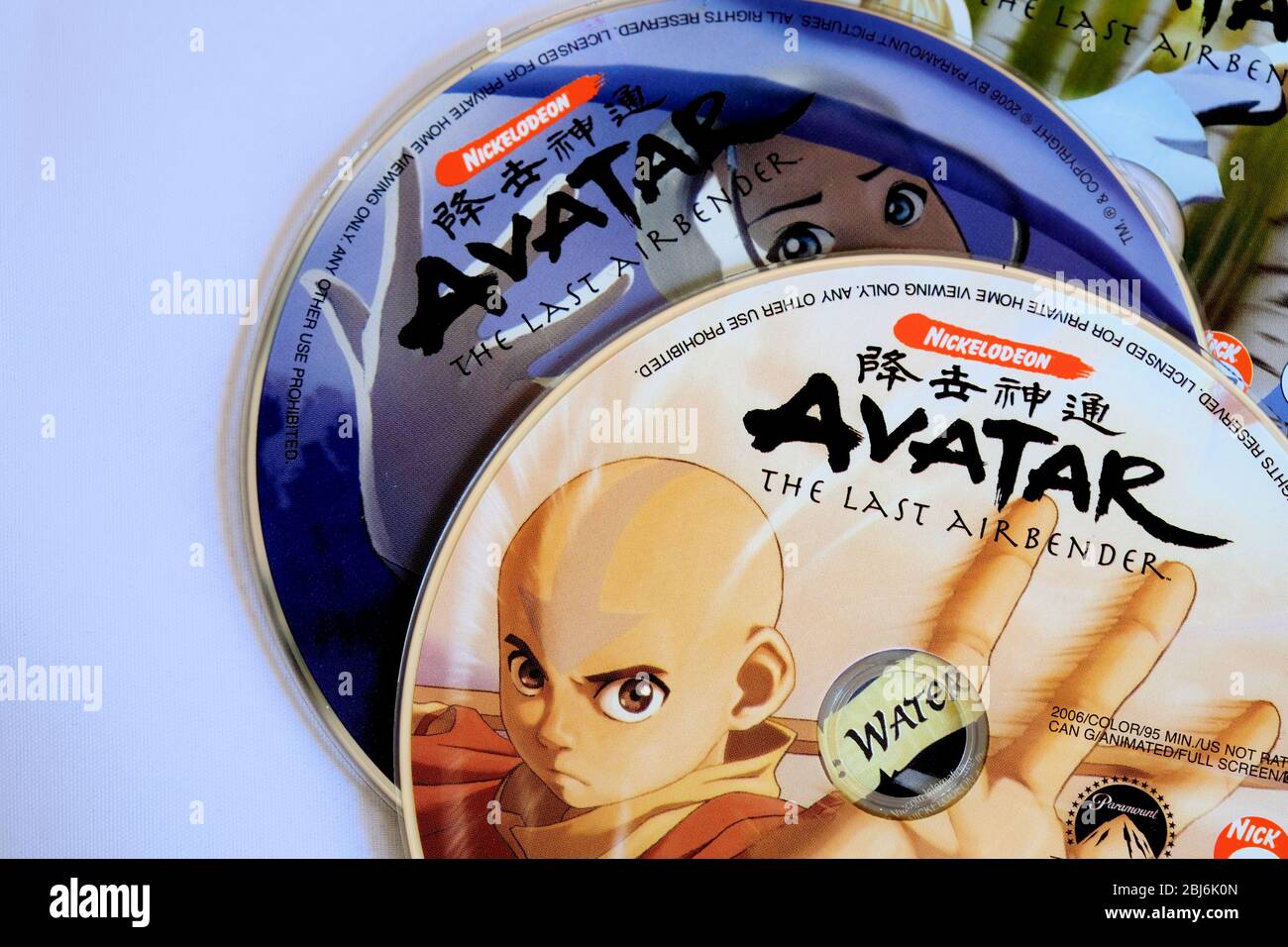 DVDs of Nickelodeon's 'Avatar - The Last Airbender: The Complete Series' animated television show released in 2015. Stock Photo