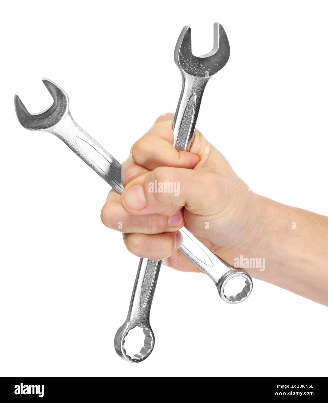 Two Wrenches Mechanic is holding two wrenches hi-res stock photography and images ...
