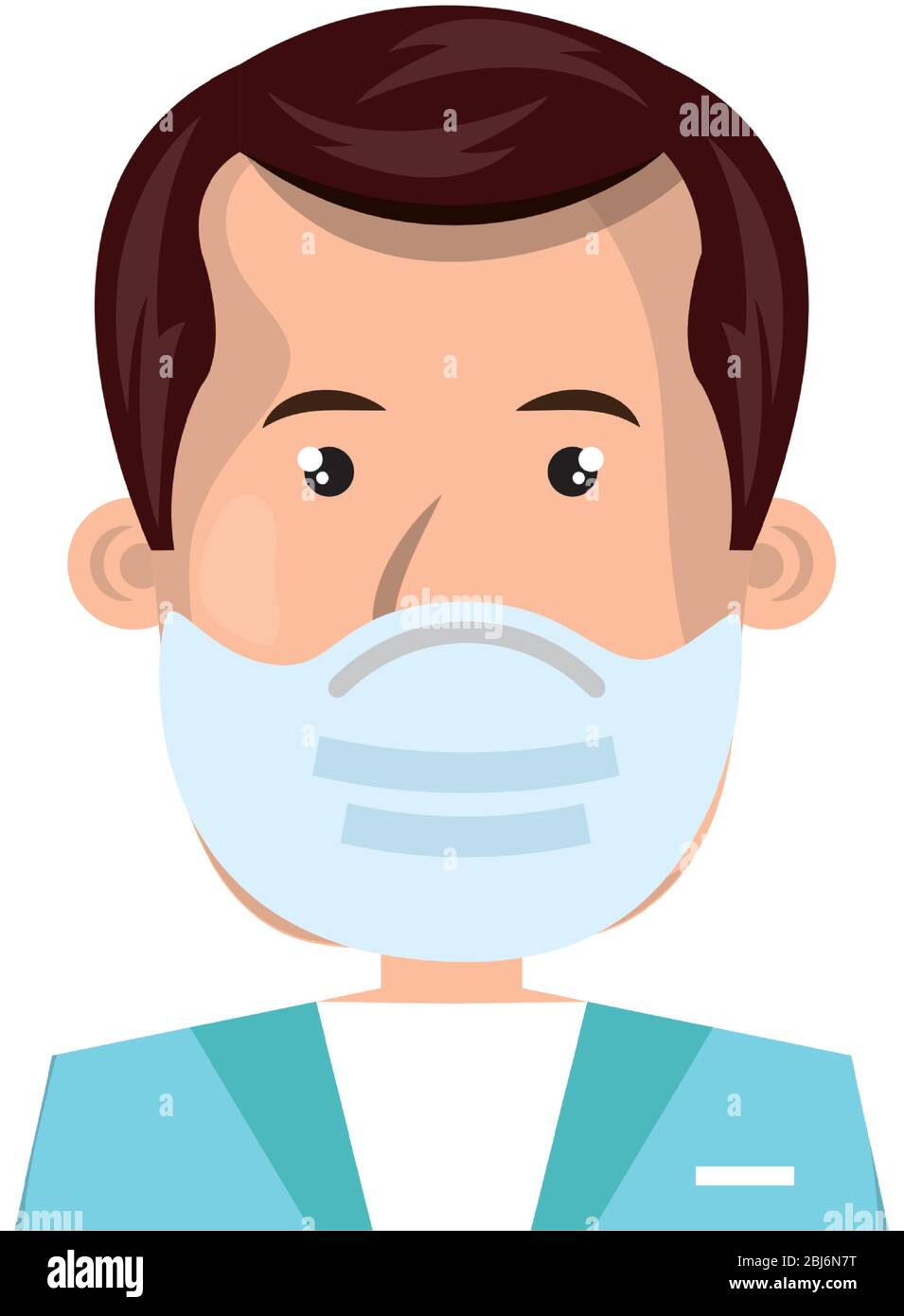 male paramedic using face mask isolated icon Stock Vector Image & Art ...