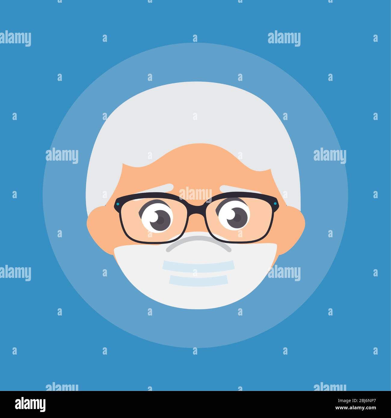 face of old man using face mask isolated icon Stock Vector Image & Art ...