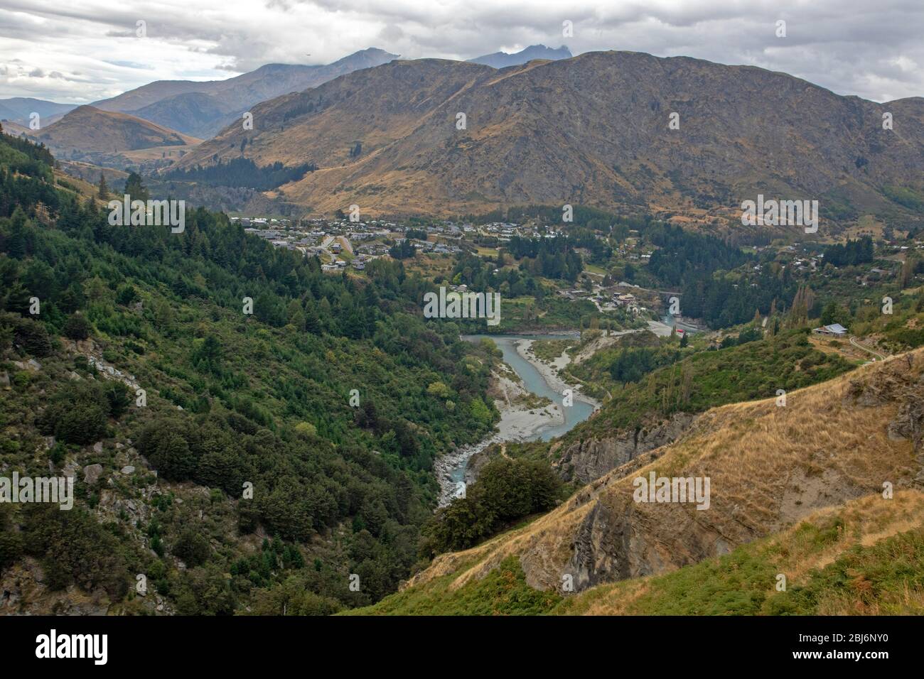 Arthurs Point and the Shotover River Stock Photo