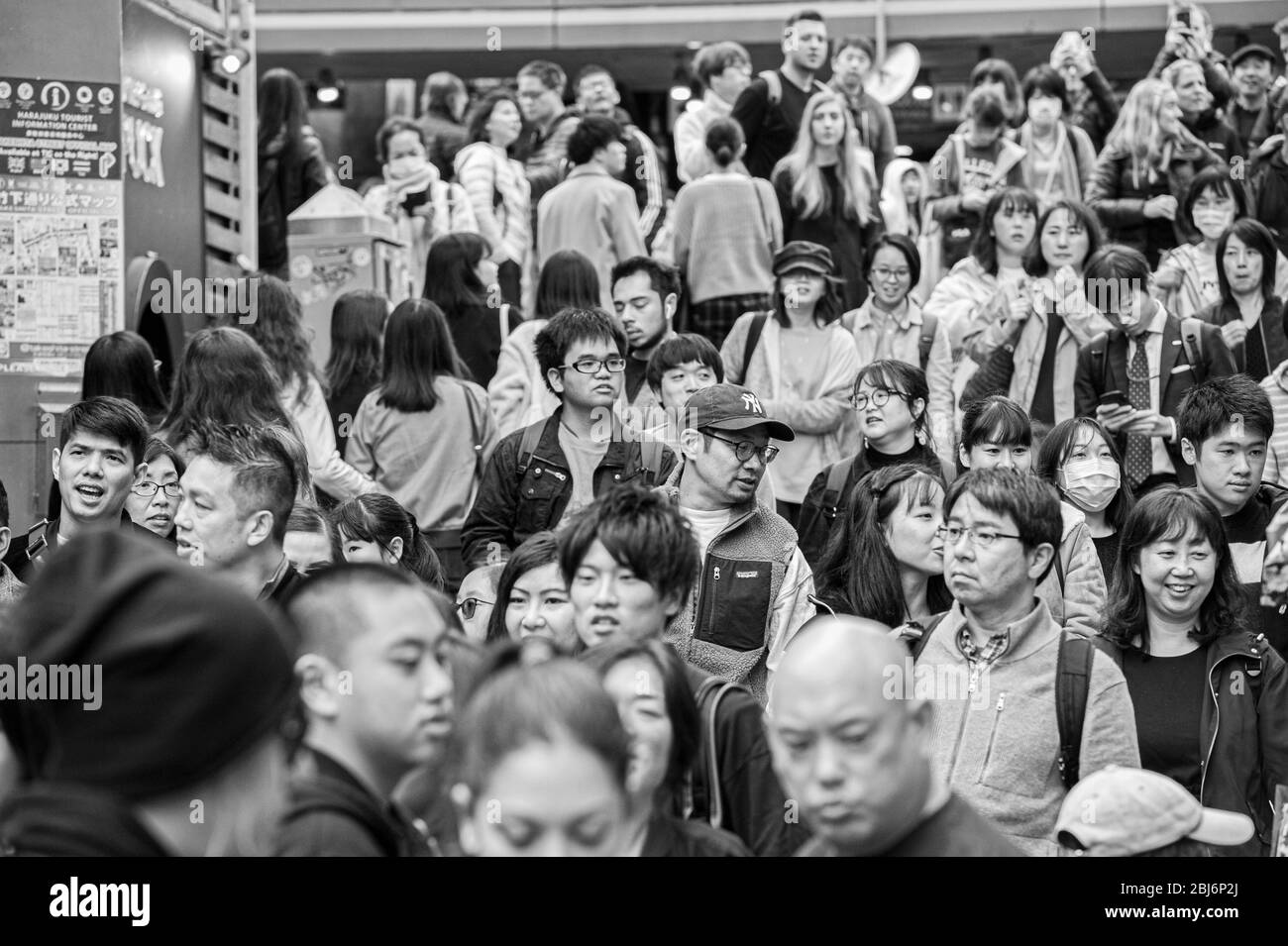 People walking on Takeshita Street at Harajuku district in Tokyo, Japan. This is the fashion & shopping area for young people. Stock Photo