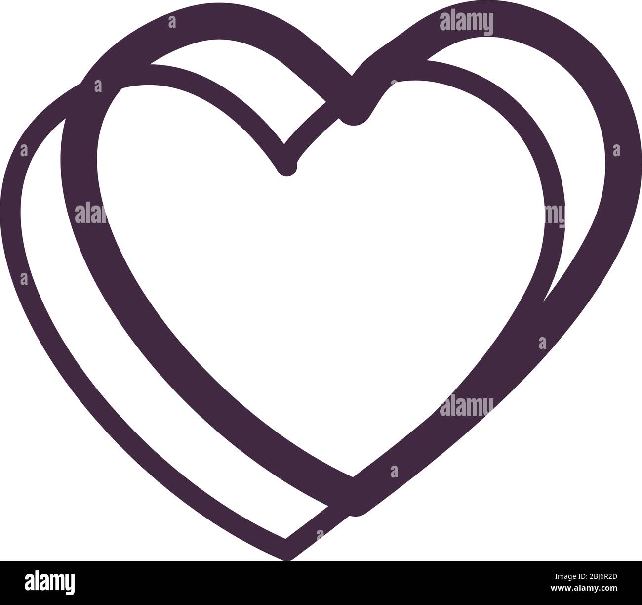 Heart line style icon design of love passion and romantic theme Vector ...