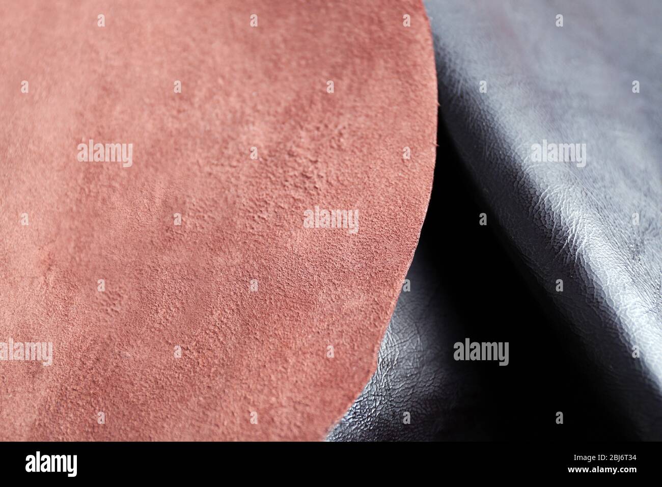 Black-brown leather front and wrong side texture background Stock Photo