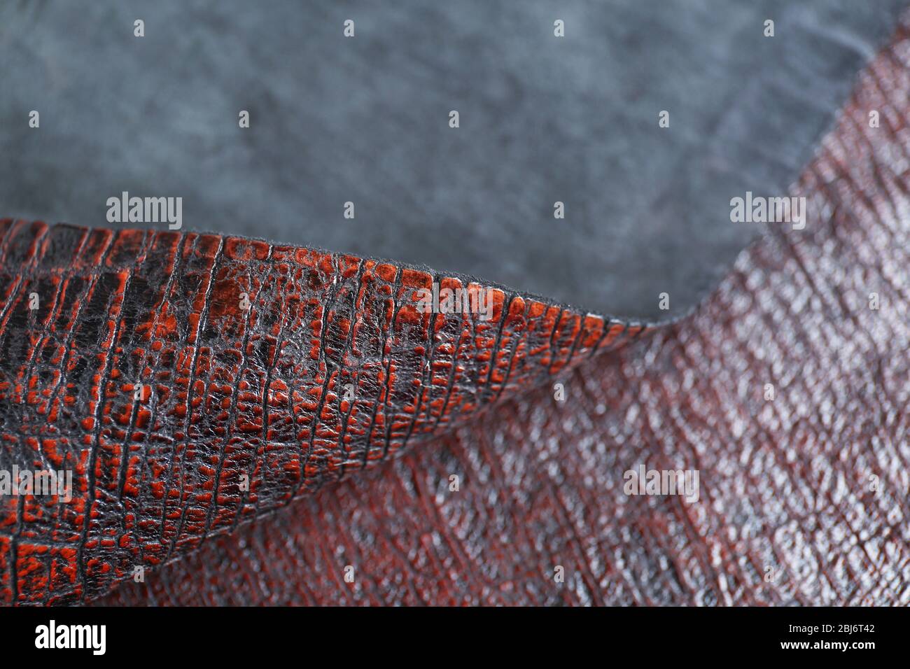 Black-brown leather front and wrong side texture background Stock Photo