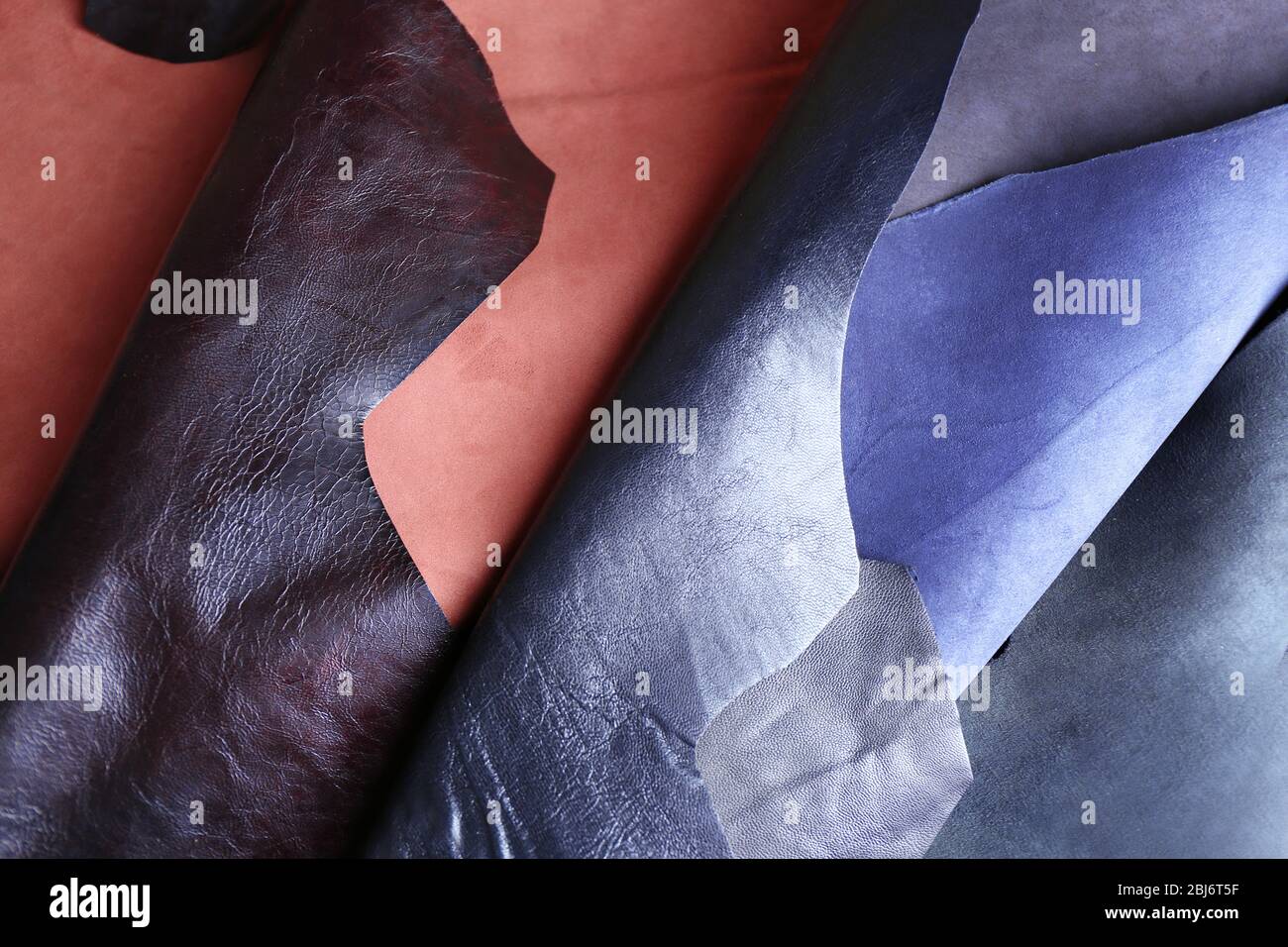 Ragged leather material wrong side background Stock Photo
