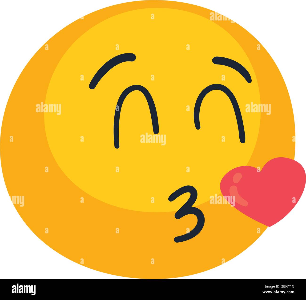 Kiss emoji face flat style icon design, Cartoon expression emoticon and  social media theme Vector illustration Stock Vector Image & Art - Alamy