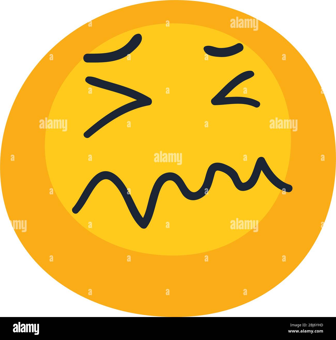 stressed emoji face flat style icon design, Cartoon expression emoticon and  social media theme Vector illustration Stock Vector Image & Art - Alamy