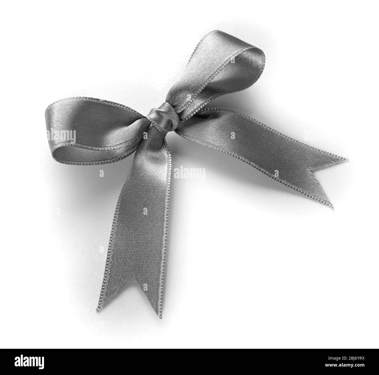 Beautiful silver bow isolated on white background Stock Photo - Alamy