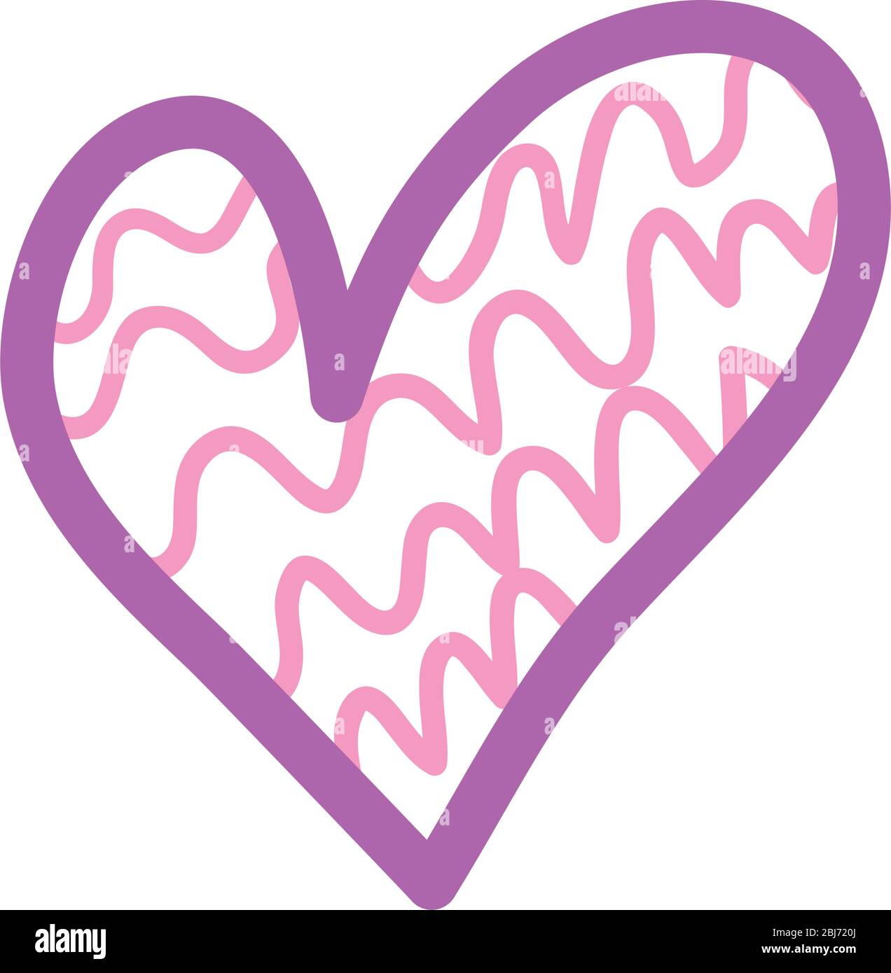 Striped heart flat style icon design of love passion and romantic theme ...