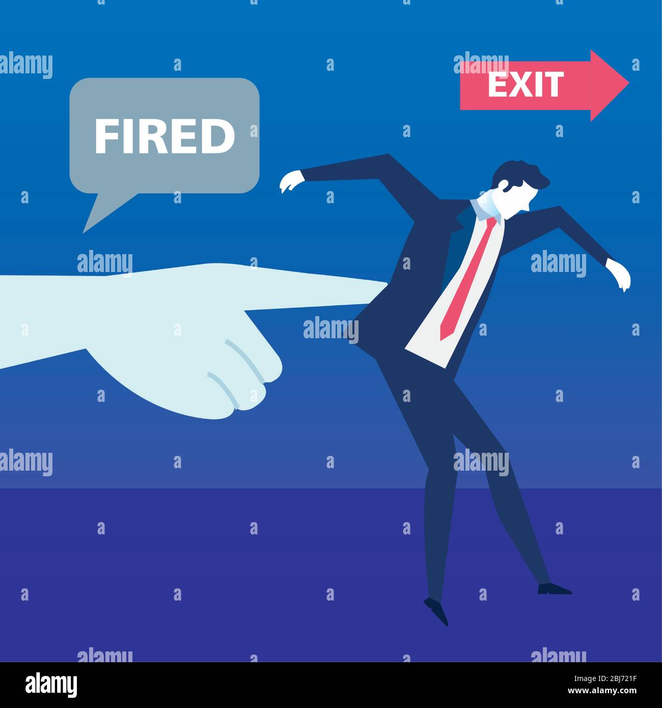 scene of fired of businessman avatar character Stock Vector Image & Art ...