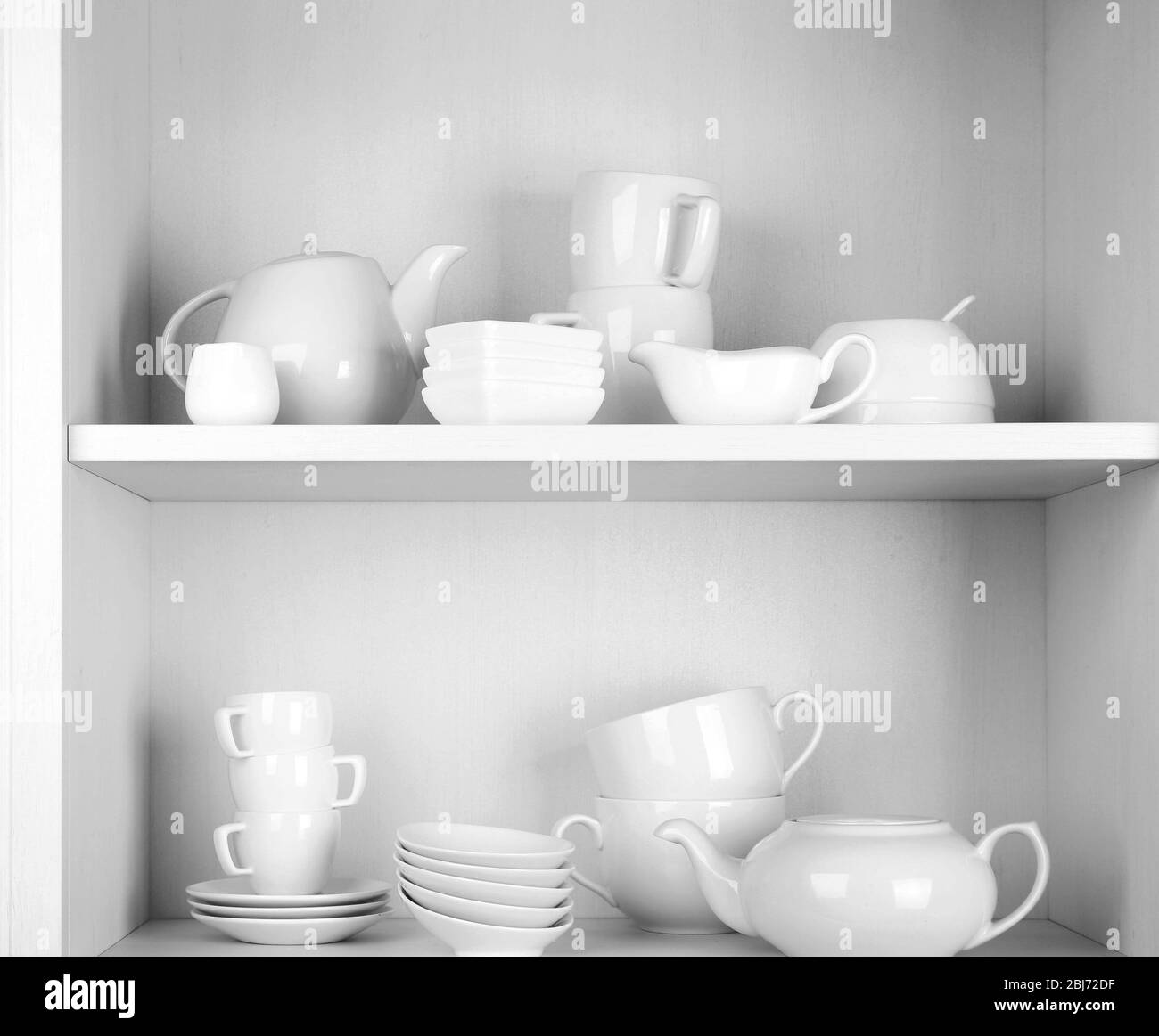 Kitchen cupboard inside Black and White Stock Photos & Images Alamy