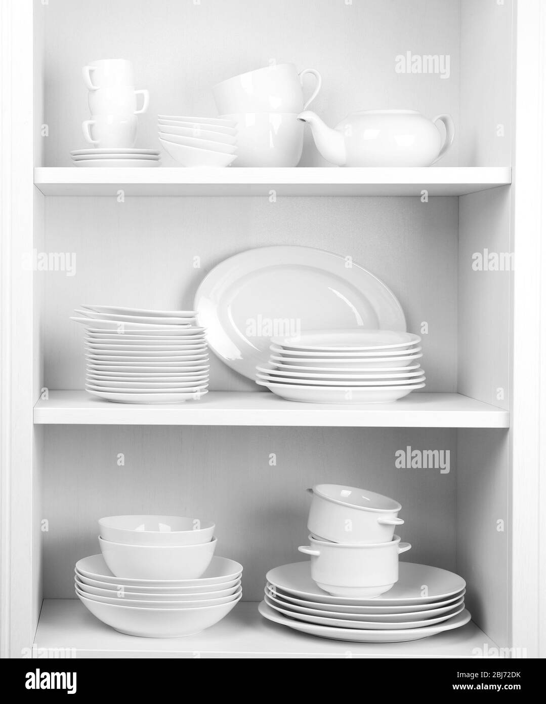 Dishware cupboard Black and White Stock Photos & Images Alamy