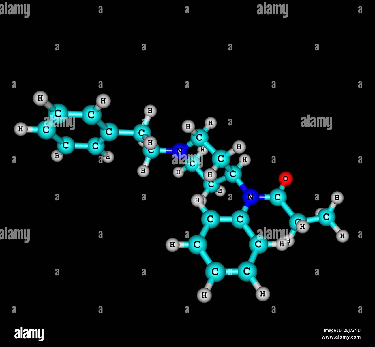 Fentanyl (fentanil) opioid analgesic drug molecule. Blue skeletal formula  on white background Stock Photo - Alamy