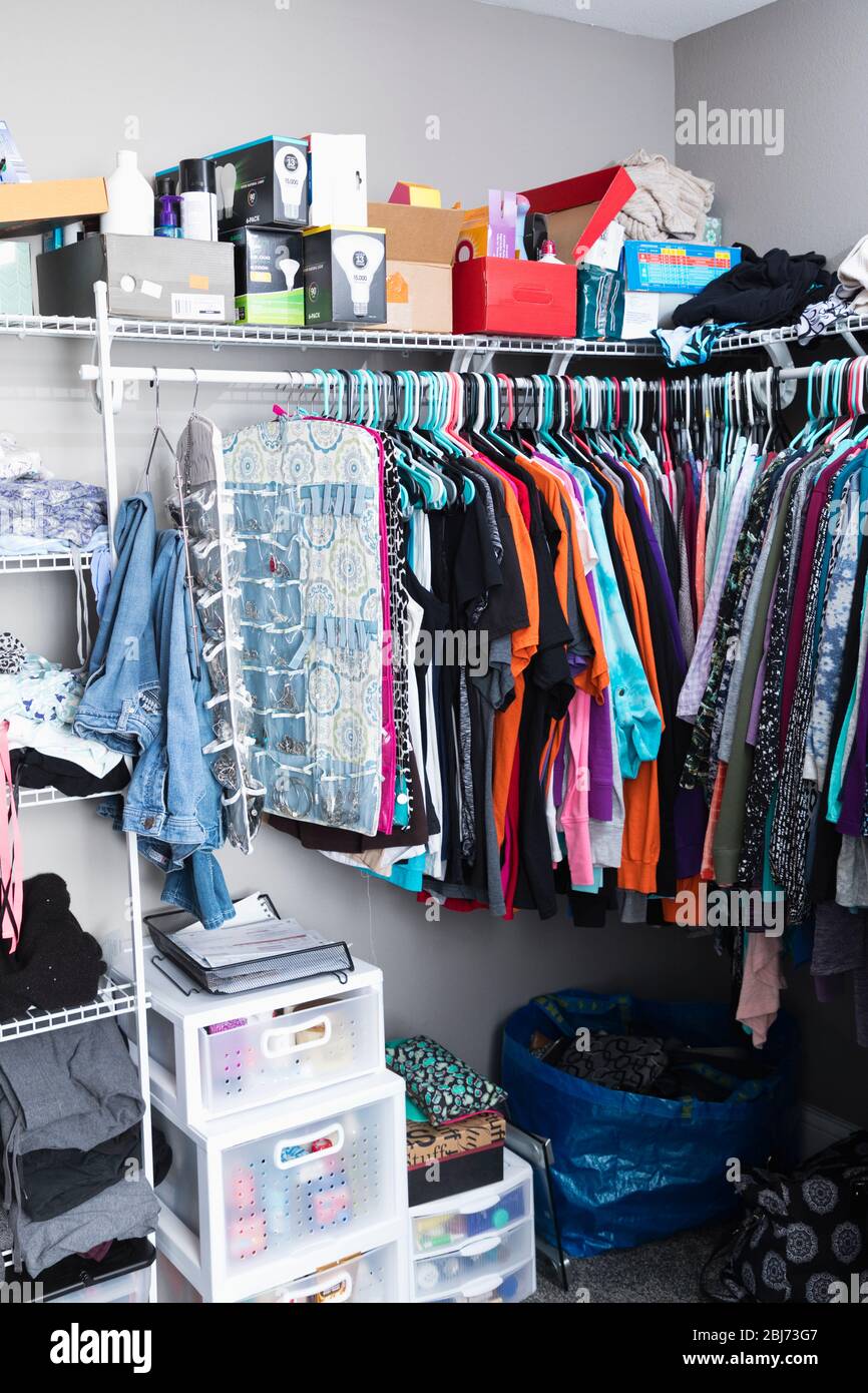 Messy closet Stock Photo