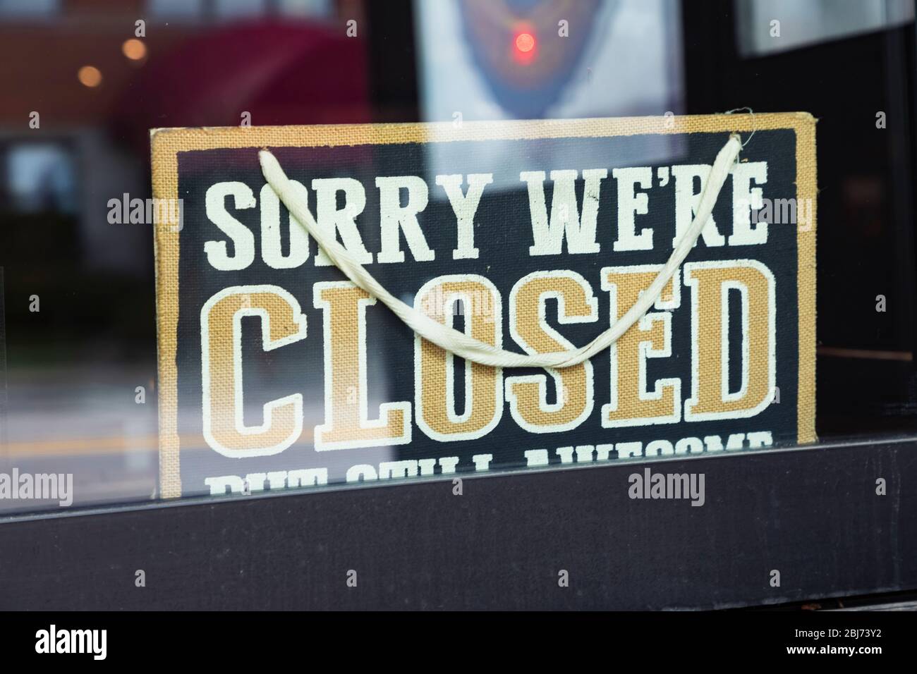 Closed sign on business Stock Photo