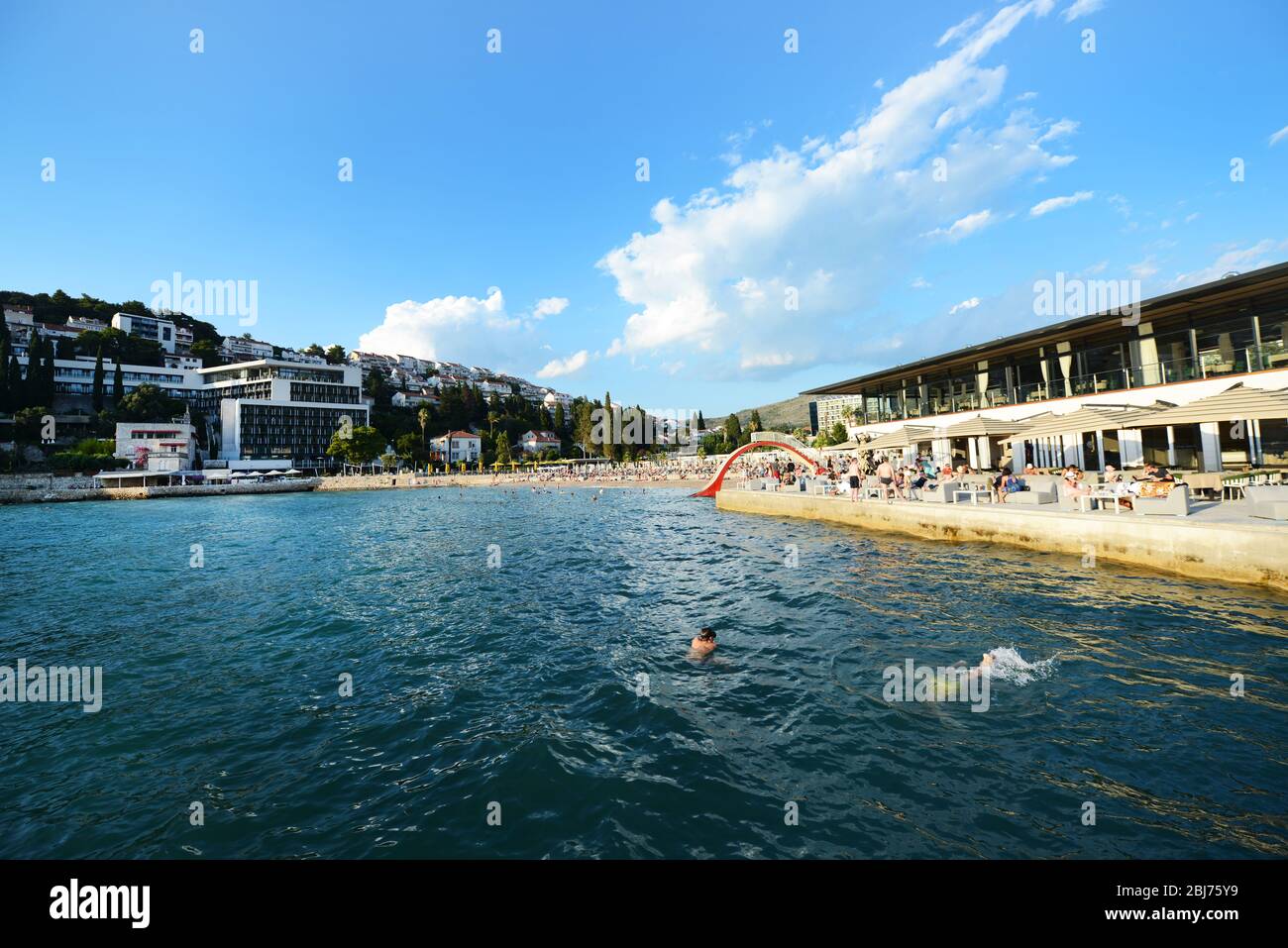 The Lapad bay beach in Dubrovnik, Croatia. Stock Photo