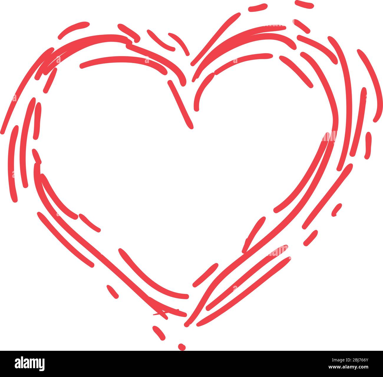 Striped heart flat style icon design of love passion and romantic theme ...