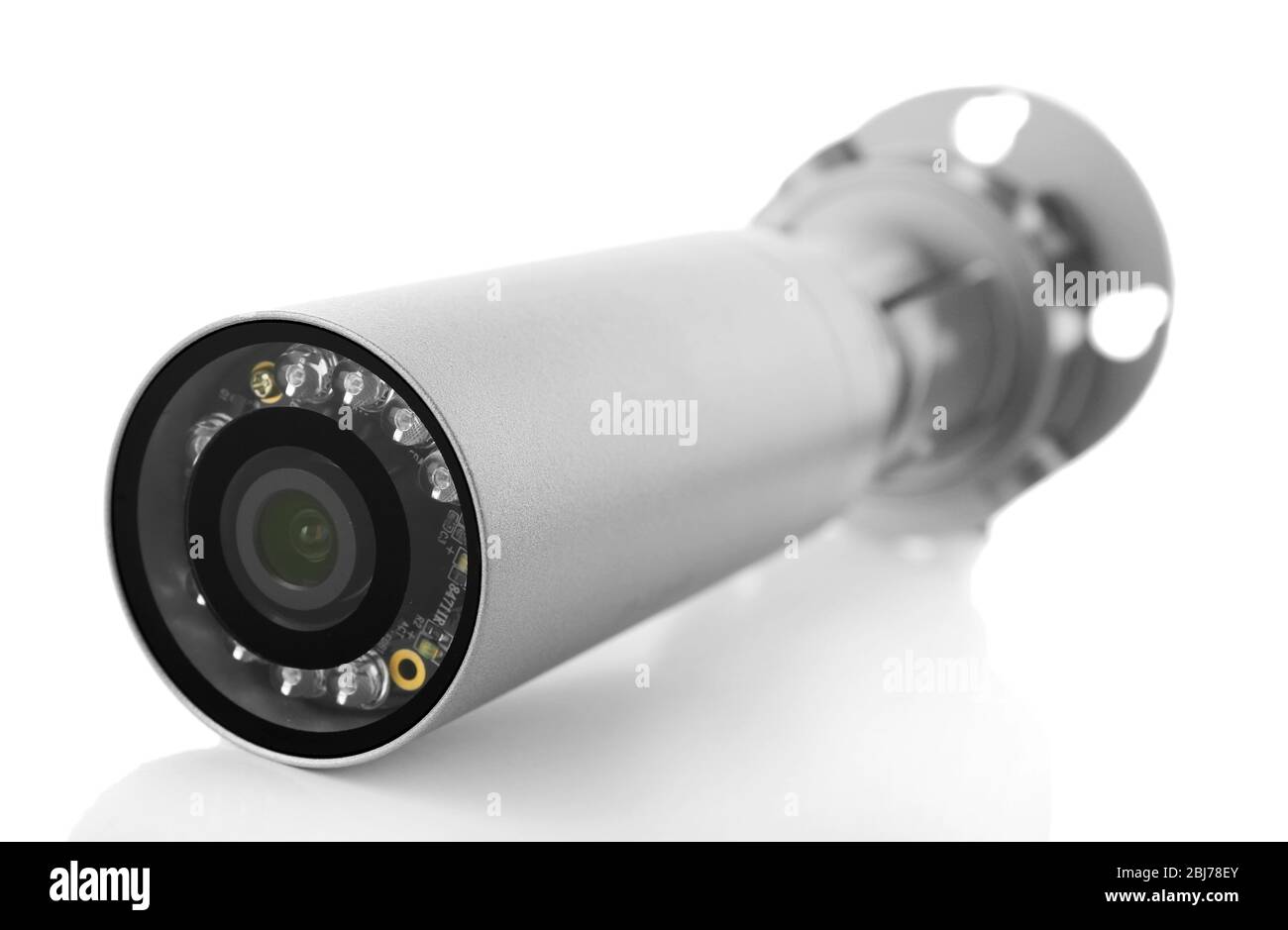 Security CCTV camera isolated on white Stock Photo