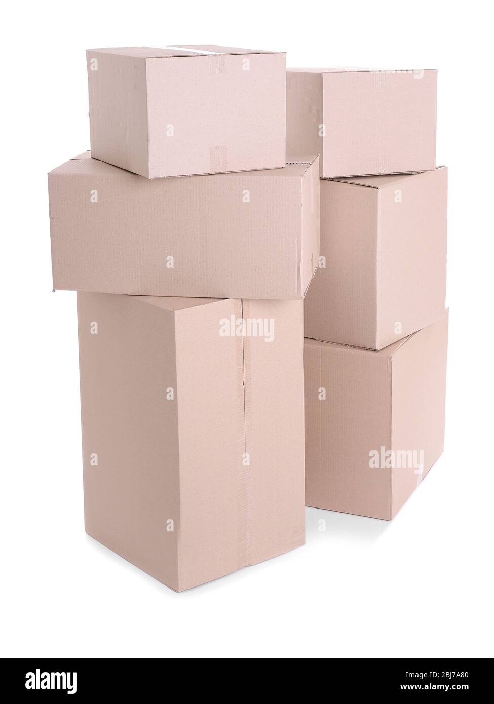 Set of cardboard boxes isolated on white Stock Photo - Alamy