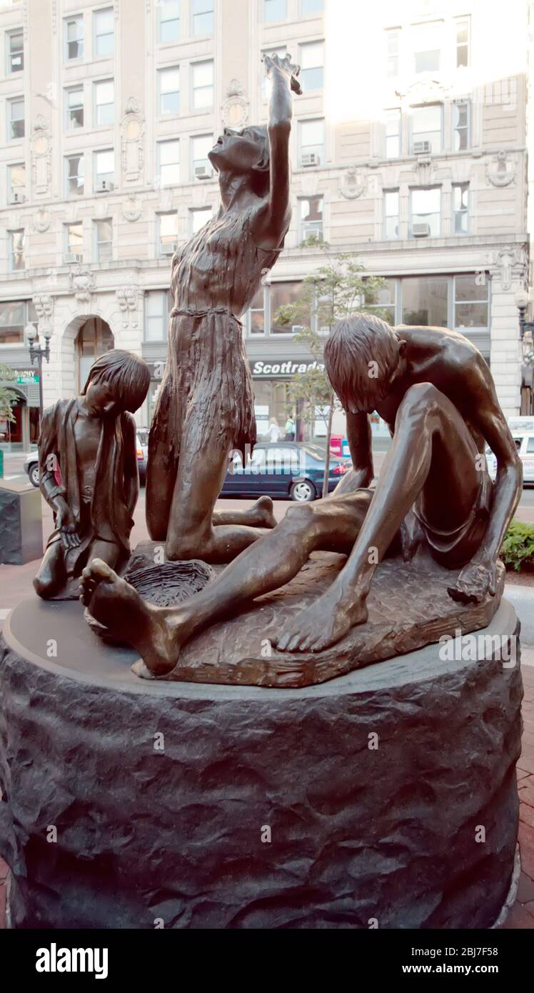 Irish Potato Famine Memorial, Boston, Massachusetts, USA Stock Photo