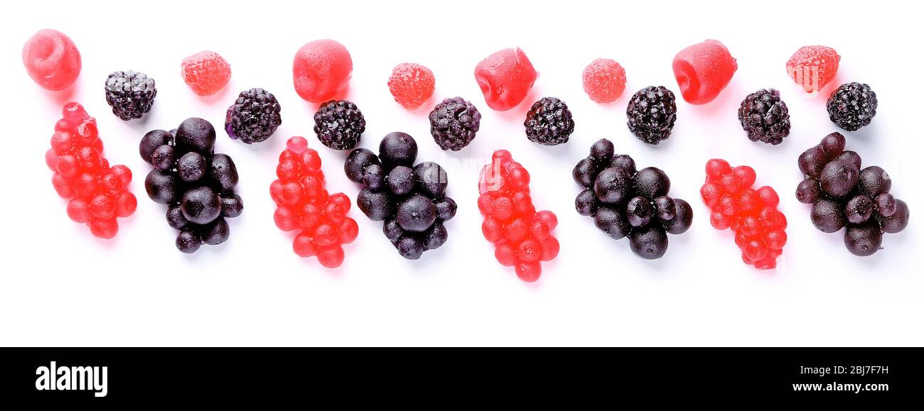Fruit candies isolated on white Stock Photo - Alamy