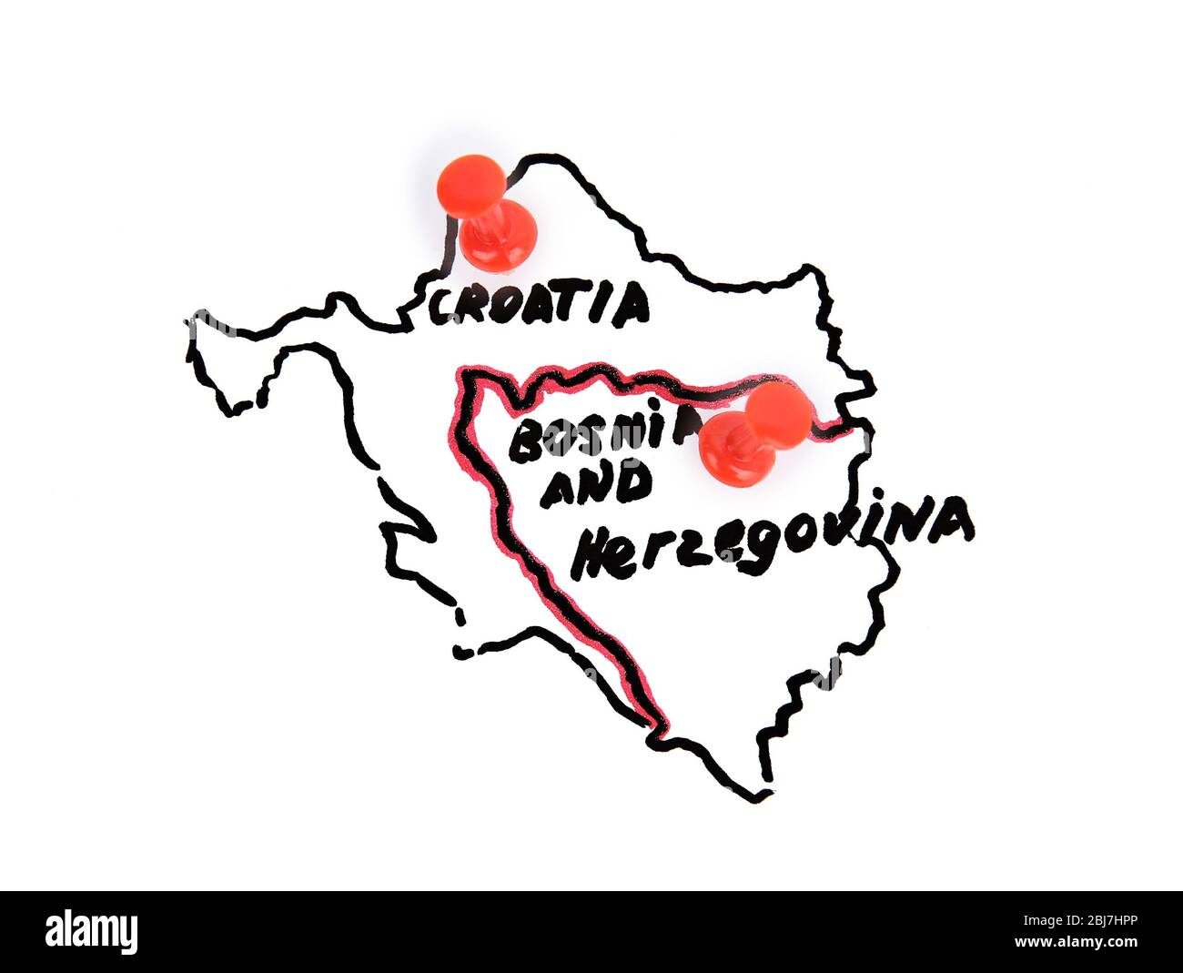 Map of Croatia and Bosnia and Herzegovina - territorial dispute concept Stock Photo - Alamy