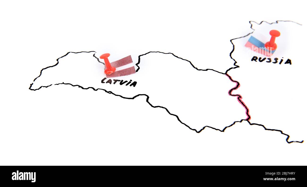 Map of Latvia and Russia territorial dispute concept Stock Photo Alamy
