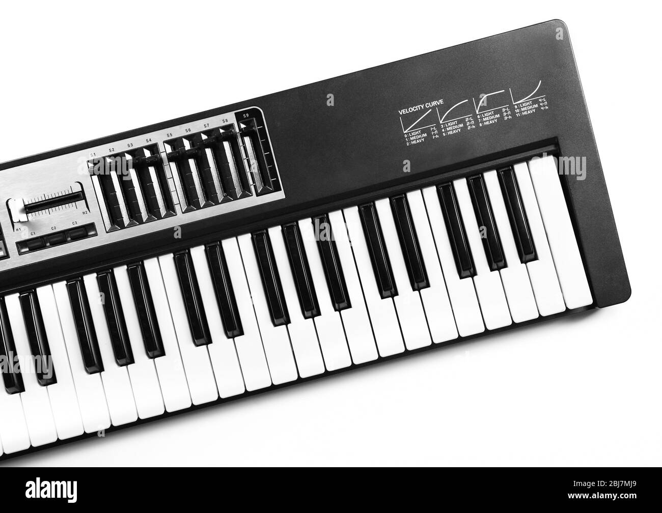 Keyboard of synthesizer closeup Stock Photo Alamy