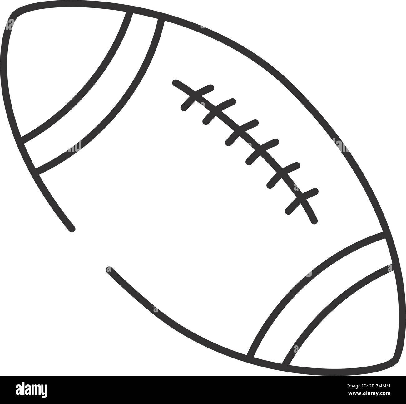 american football ball icon over white background, line style icon set, vector illustration Stock Vector