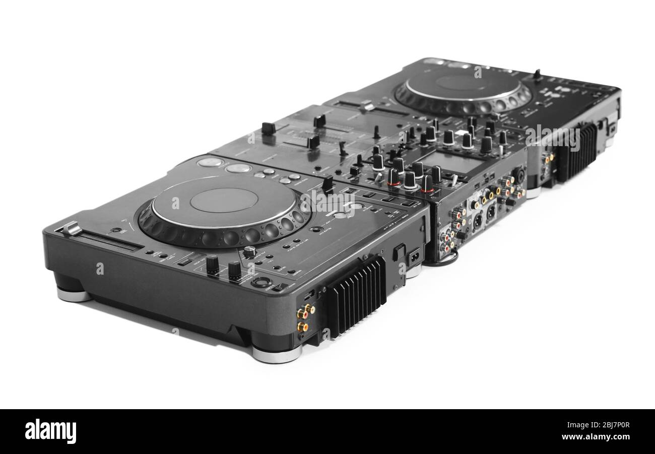 DJ mixer isolated on white Stock Photo Alamy