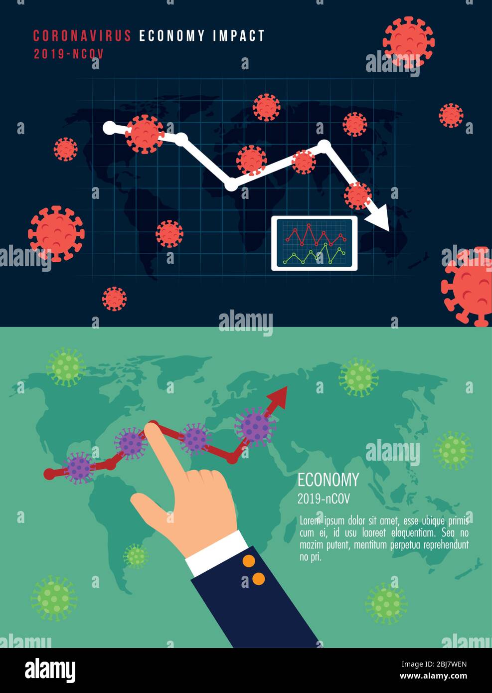 infographic of economy impact by covid 19 Stock Vector Image & Art - Alamy