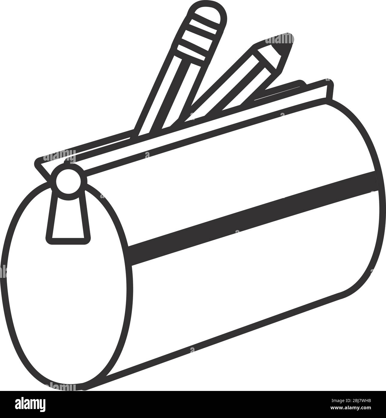 pencil case with colors icon over white background, line style, vector  illustration Stock Vector Image & Art - Alamy