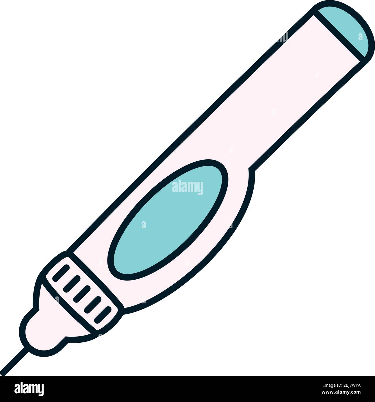 Stationary concept, correction pen icon over white background, line and