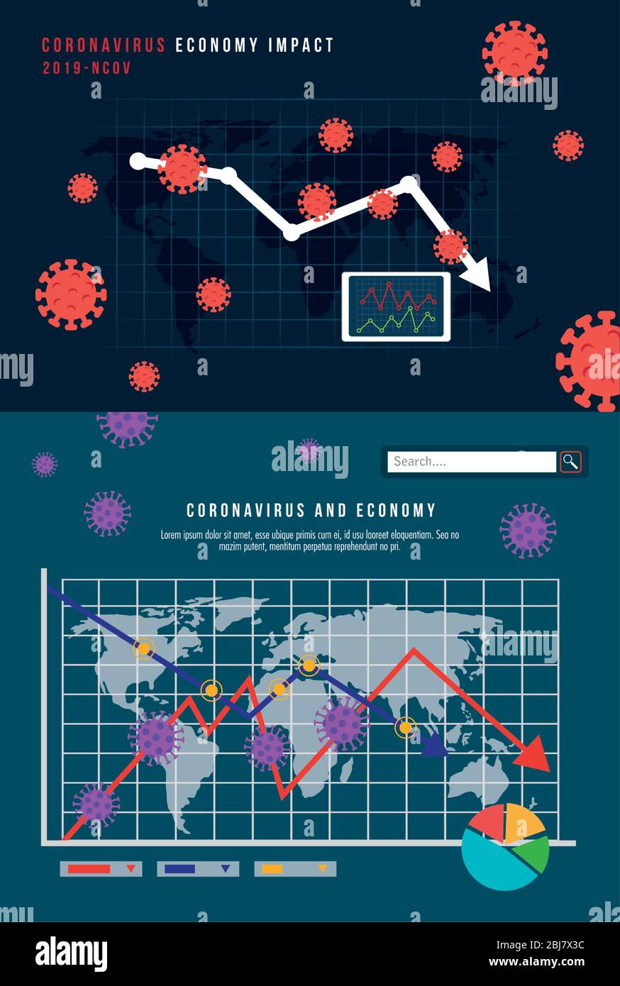 infographic of economy impact by covid 19 Stock Vector Image & Art - Alamy