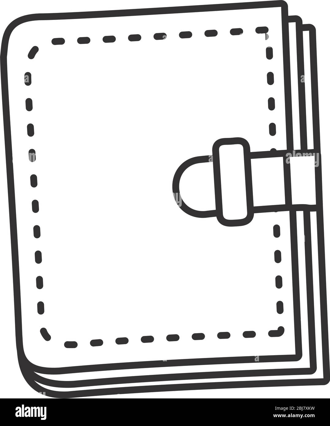 Stationary concept, journal icon over white background, line style