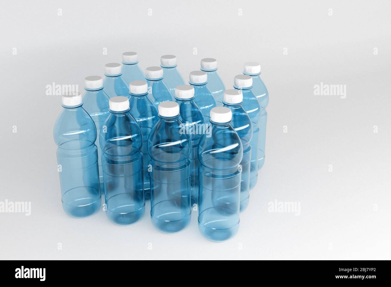 3d model plastic transparent and gray opaque bottles with a size of 1.5 ...