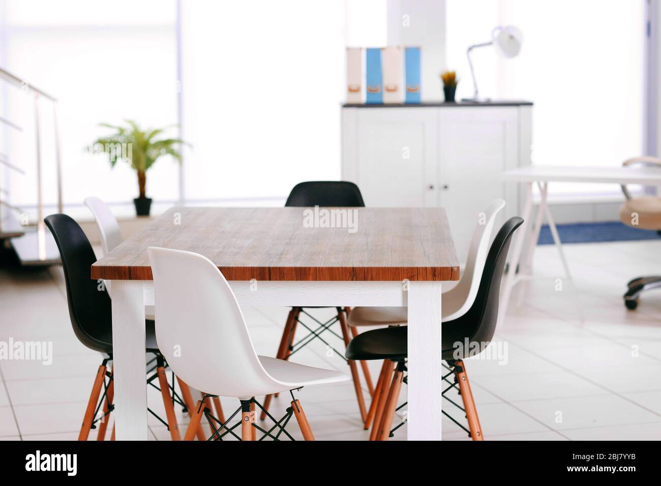 Modern office. Furniture set with table and chairs Stock Photo Alamy