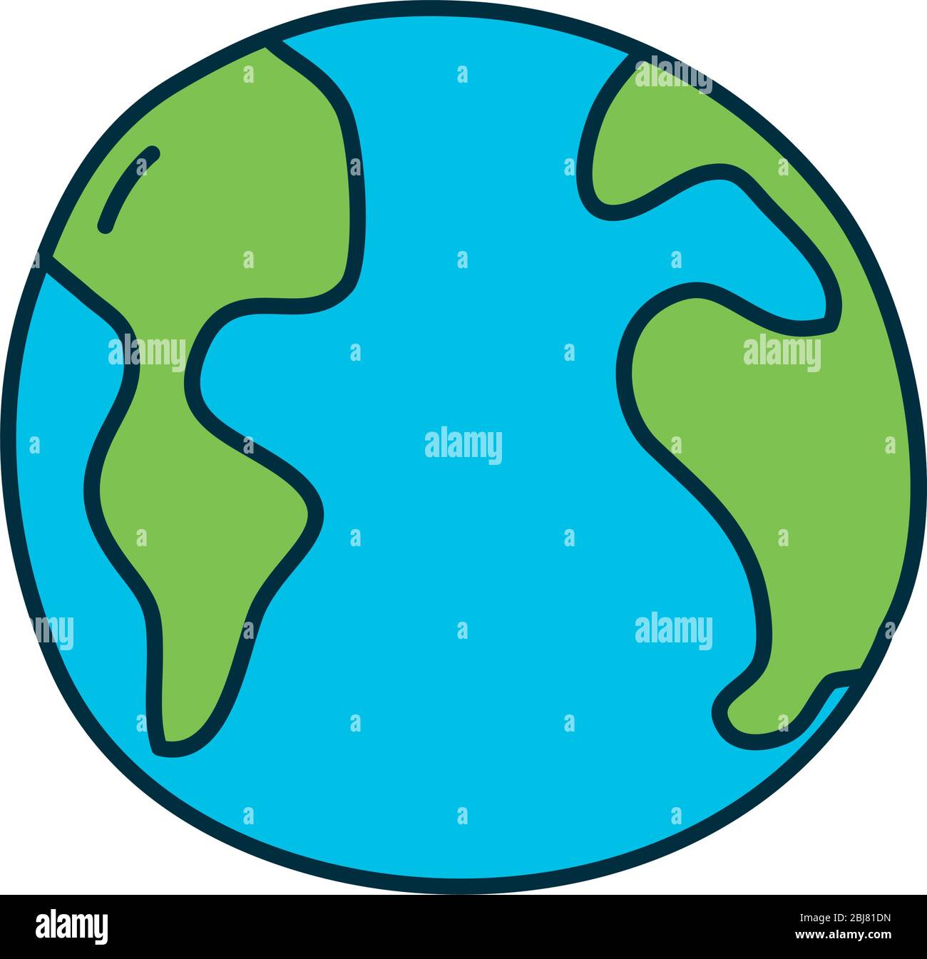 earth planet icon over white background, line and fill style, vector ...