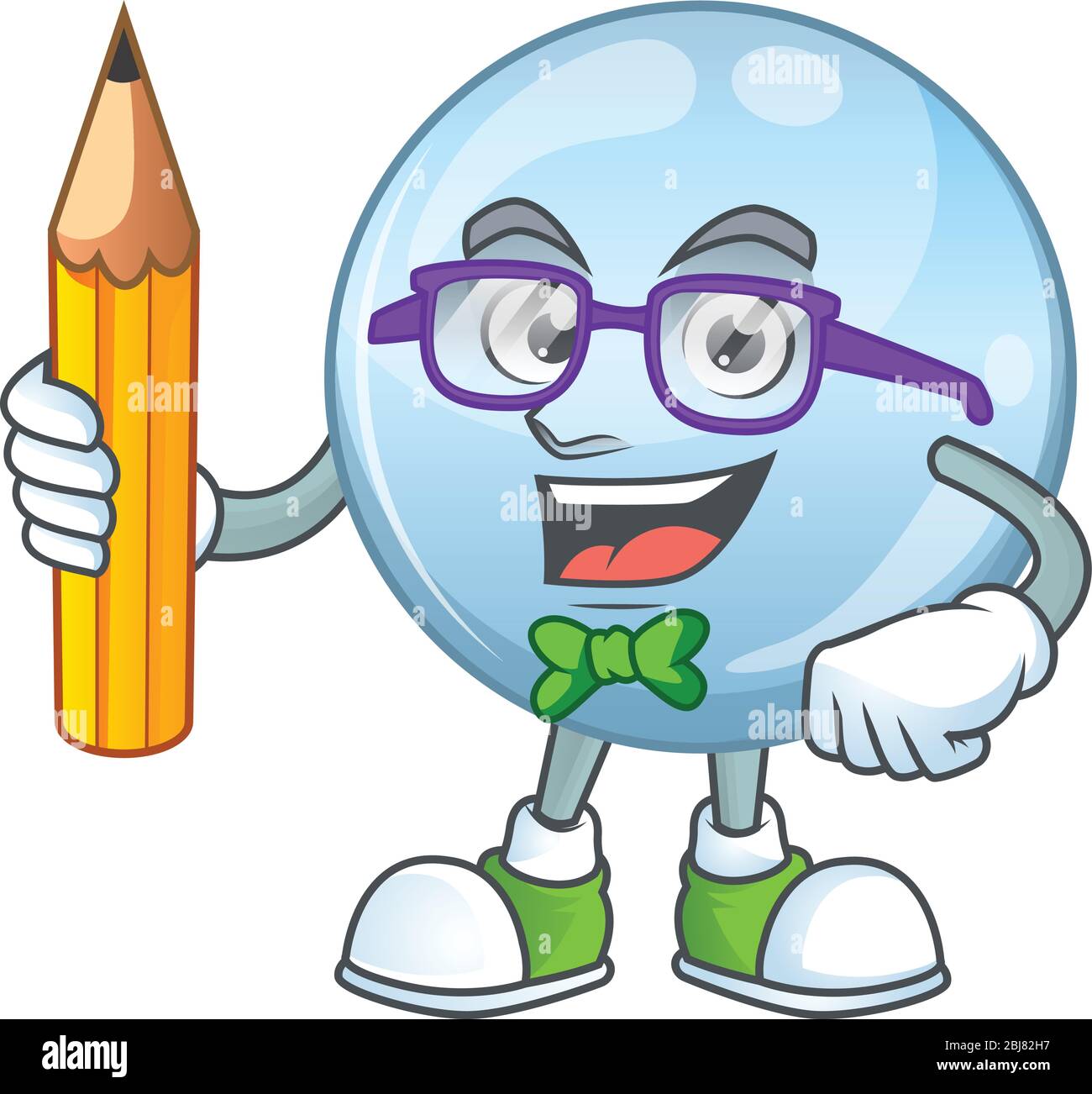 Collagen droplets student cartoon character studying with pencil Stock ...