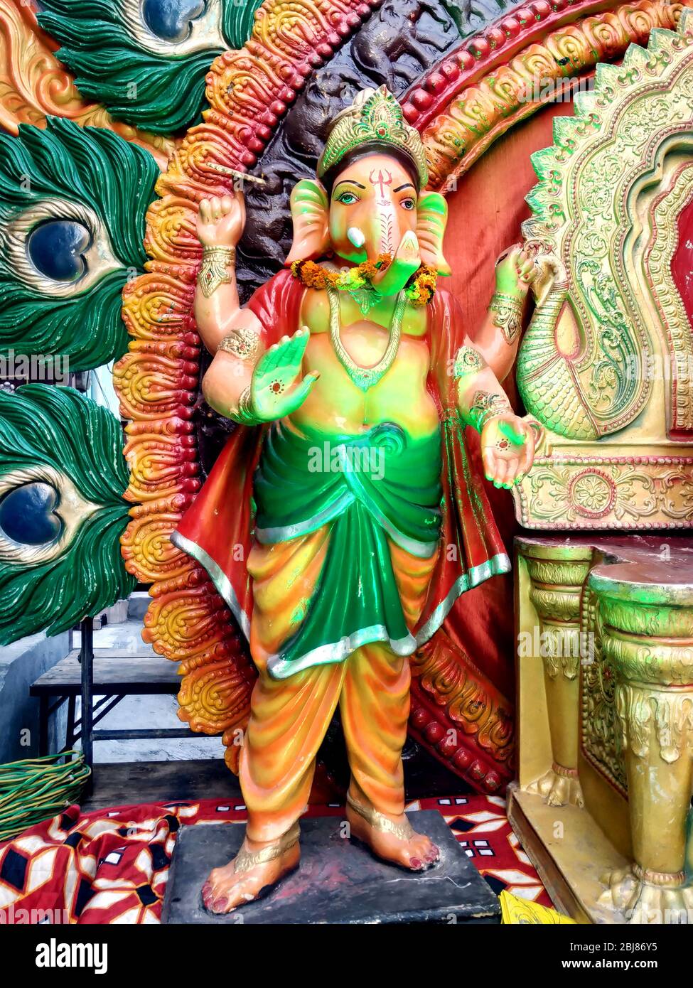 Ganesha statue in a large standing position. Ganesh is the god of ...