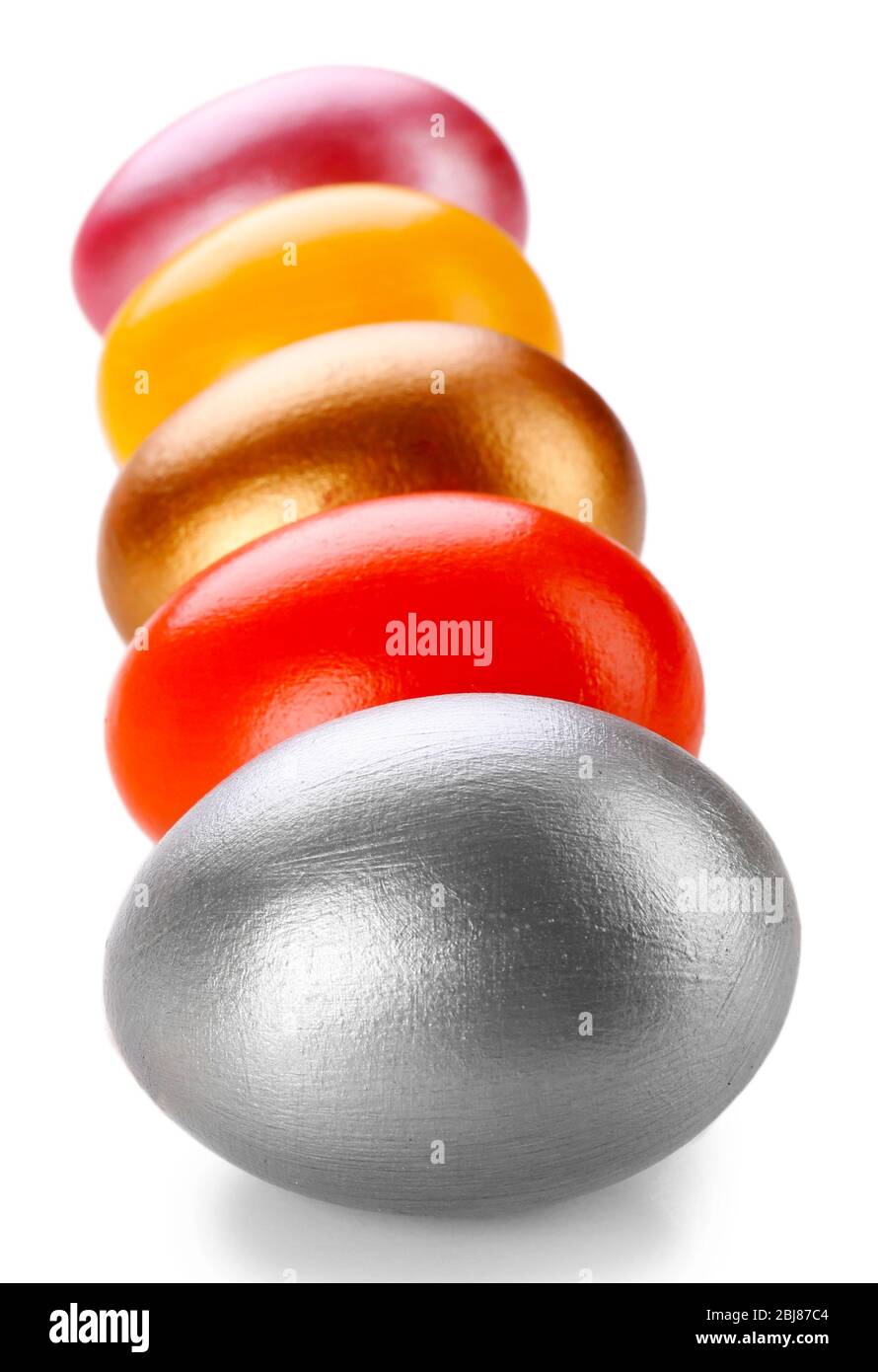 Easter eggs isolated on white background Stock Photo - Alamy