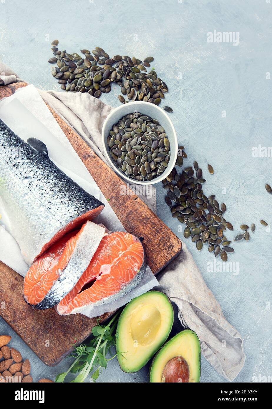 Sources of omega3 acids. Foods high in healthy fat, vitamin and